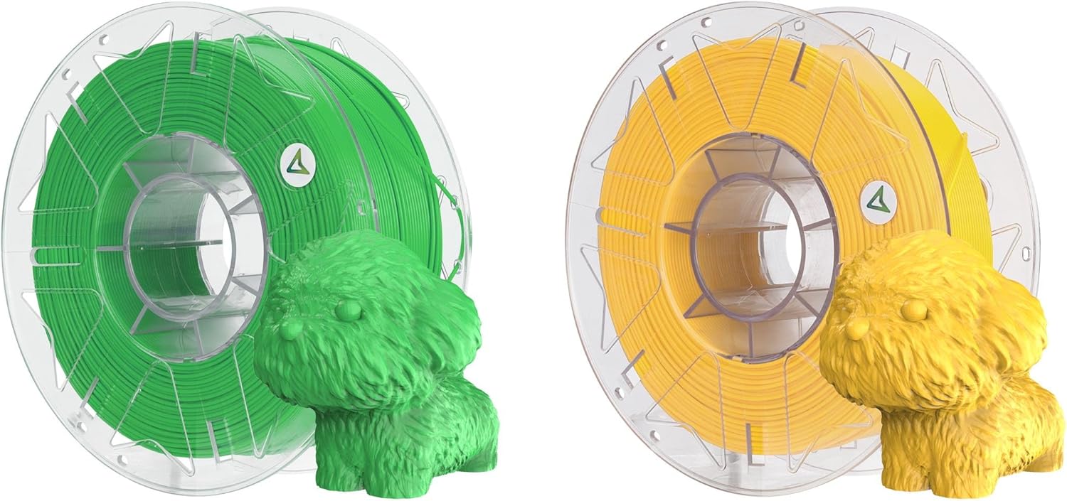 Creality Hyper PLA Filament 1.75mm, RFID 3D Printer Filament for High-Speed Printing up to 600mm/s, ±0.03mm Accuracy, 2KG/Spool (4.4lbs), 3D Printing Filament for Most 3D Printers (Green+Yellow)