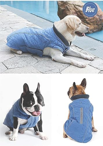 Miniatura 2 de Morezi Abrigo para perro con borde reflectante, chaqueta de invierno para perro, resistente al agua, traje cálido para cachorros con orificio para