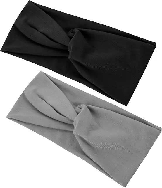 Sibba Knotted Headbands 2-Pack: Non-Slip Boho Hair Wraps for Women & Girls