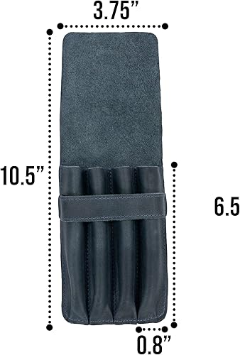 Miniatura 6 de Leather Worx, Portalápices hecho a mano de cuero de grano completo, resistente, elegante, profesional, estilo minimalista