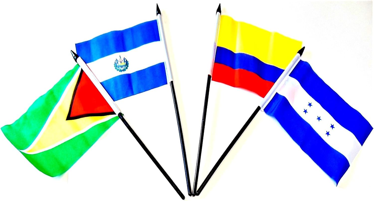 Central and South America Flag Set 20 Polyester 4x6 Inch Flags One Flag for Each Country in Central and South America
