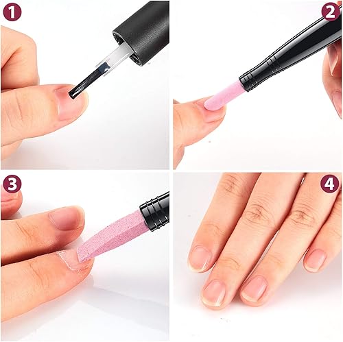 Miniatura 4 de 5 piezas de piedra pómez lima de uñas de lima de uñas de doble cabeza empujador removedor de cutículas recortadora herramienta de arte para el hogar