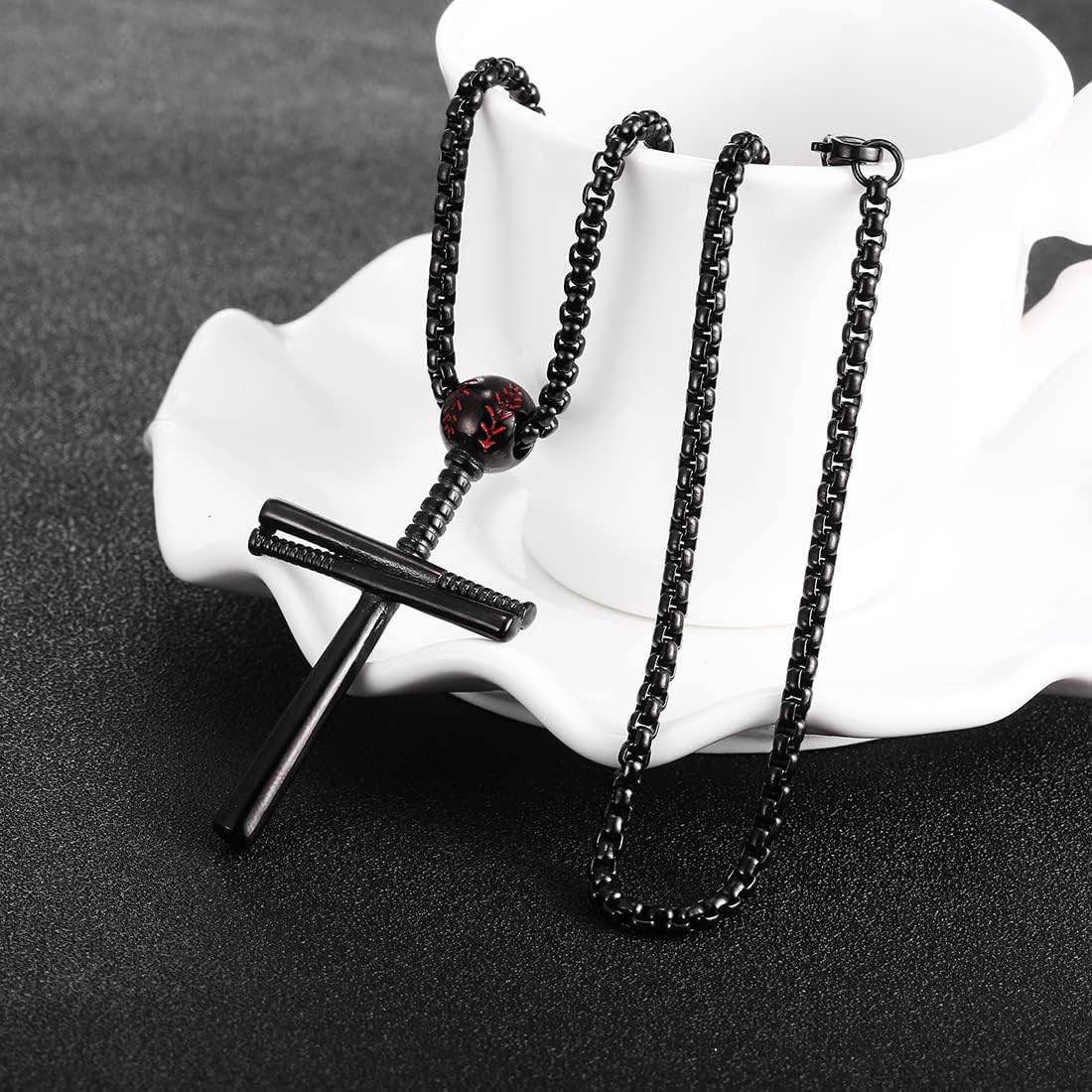 Cross Necklace Men Sports Stainless Steel Baseball Cross Necklaces Boys Gift - Image 5