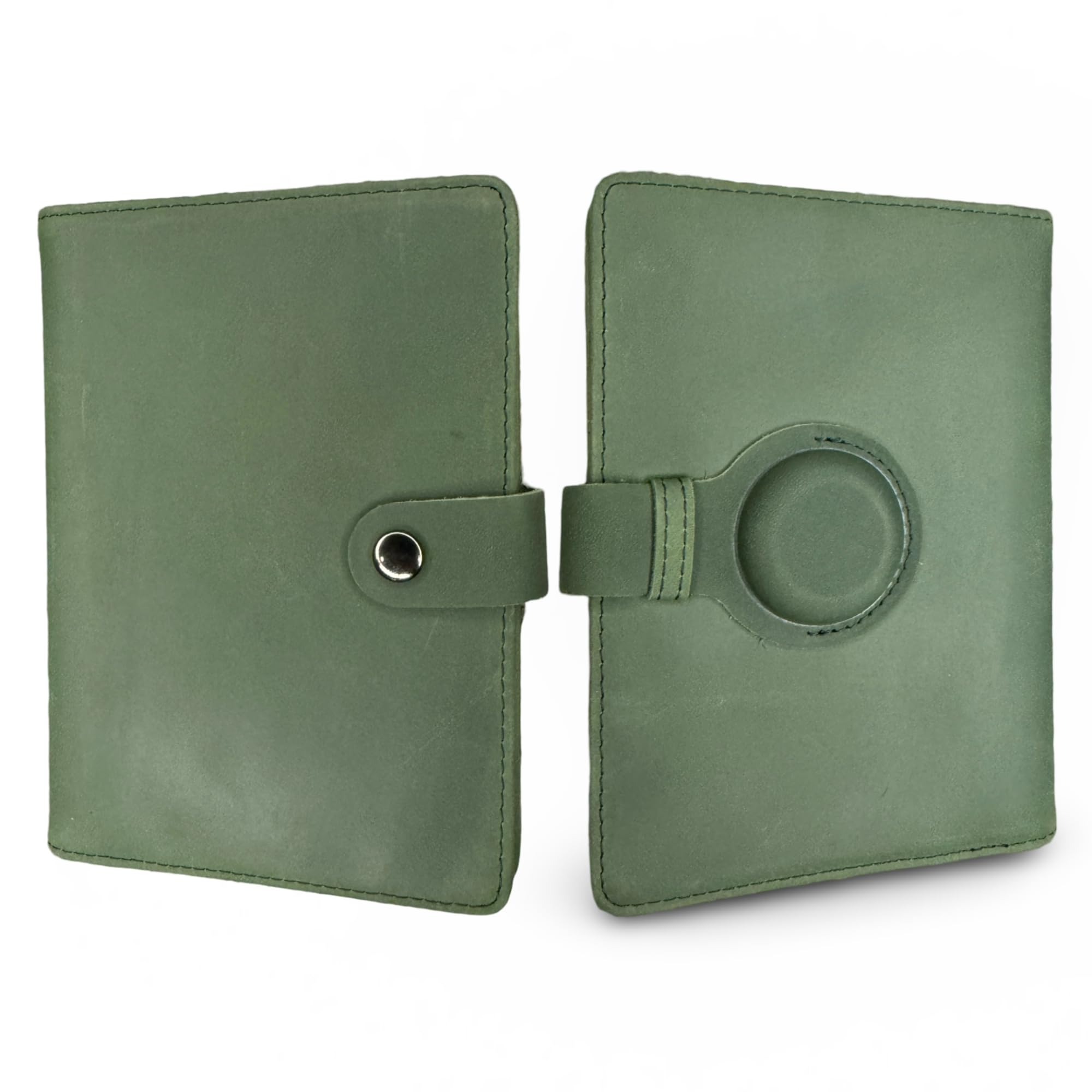 Genuine Leather Passport Holder Compatiable with and Moto Tag Wallet for Men and Women RFID Blocking for Secure Traveling and Documentation Organizer (Green)-image-31