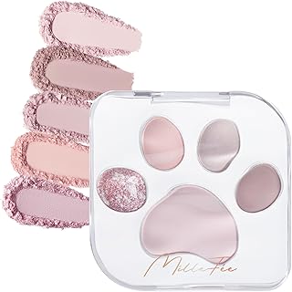 ミルフィー ミャオパウズ アイシャドウパレット(01 甘えんぼ) 猫 5色 アイメイク アイシャドウ コスメ ラメ MilleFee 肉球パレット
