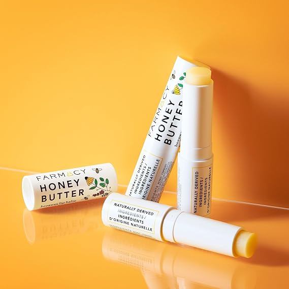 Farmacy Beeswax Lip Balm - Honey Butter Moisturizing Lip Care Enriched with Cupuacu & Cocoa Butters, Proprietary Honey Blend and Vitamin E to Nourish, Soften & Heal (3.4g)