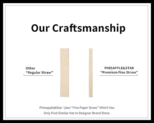Miniatura 5 de Pineapple&Star Sun - Sombrero de playa Fedora de paja fina UPF50+ para unisex