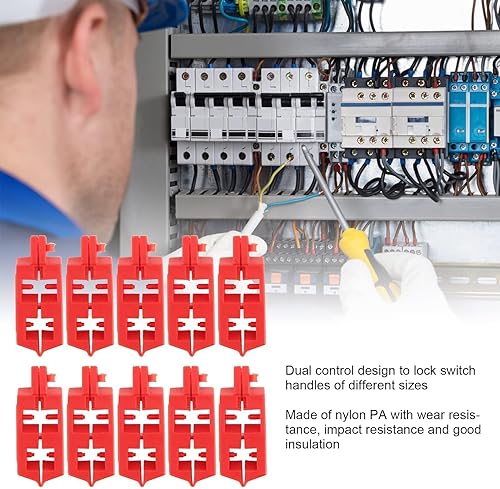 Miniatura 2 de Bloqueo del disyuntor a presión de 10 piezas, dispositivo de bloqueo del disyuntor, dispositivo de bloqueo del disyuntor de nailon Pa aislamiento de