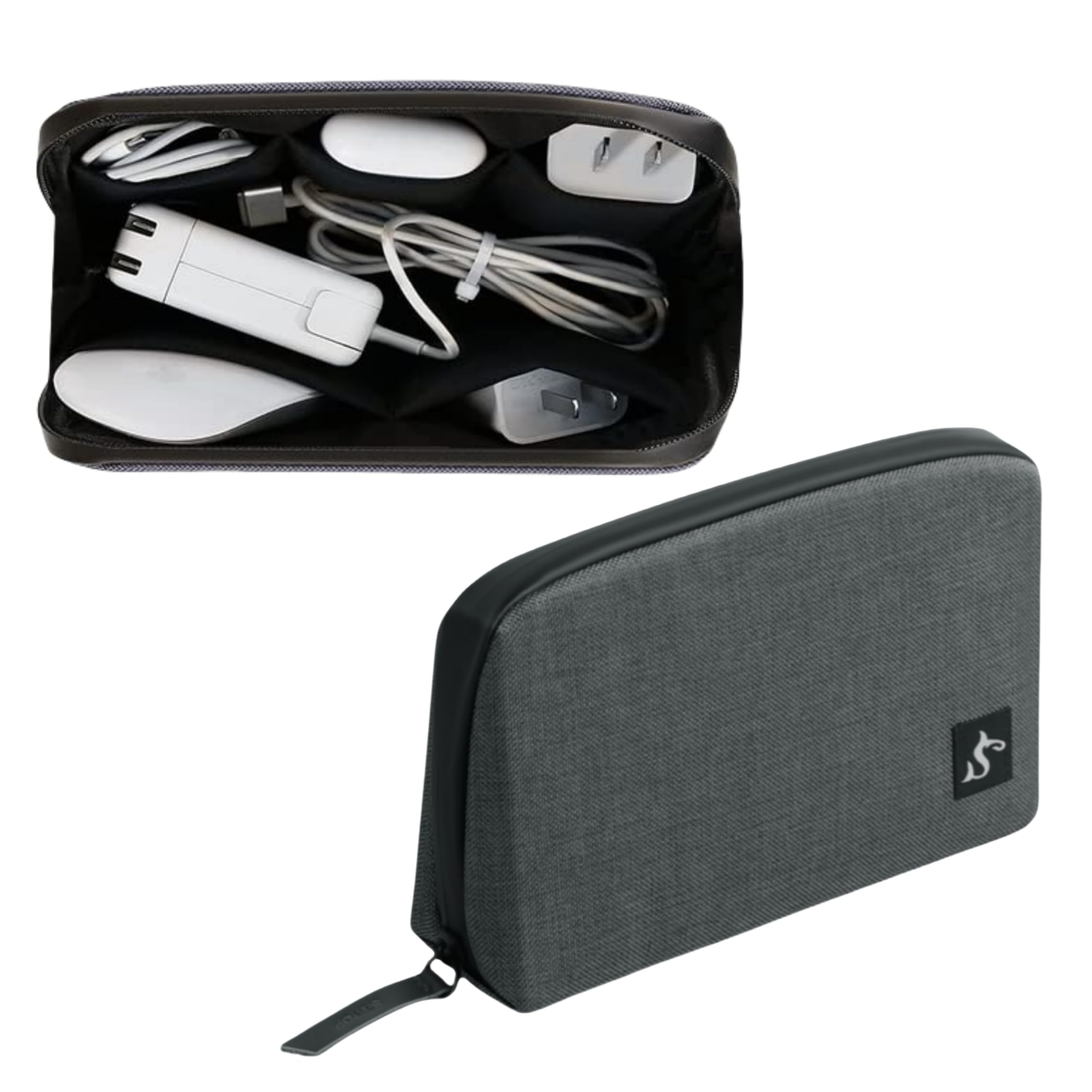 simtoper Electronic Organizer Travel Case – Waterproof Cable Bag for Cord, Charger, Hard Disk, Power Bank – Small Tech Storage for Travel, Backpack, Business Trip, Airplane (Dark Gray)