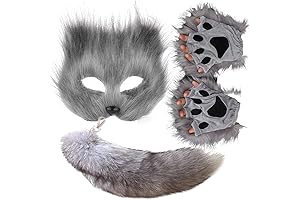 Valpeak Wolf Mask Tail Set for Girls Cosplay Halloween Birthday
