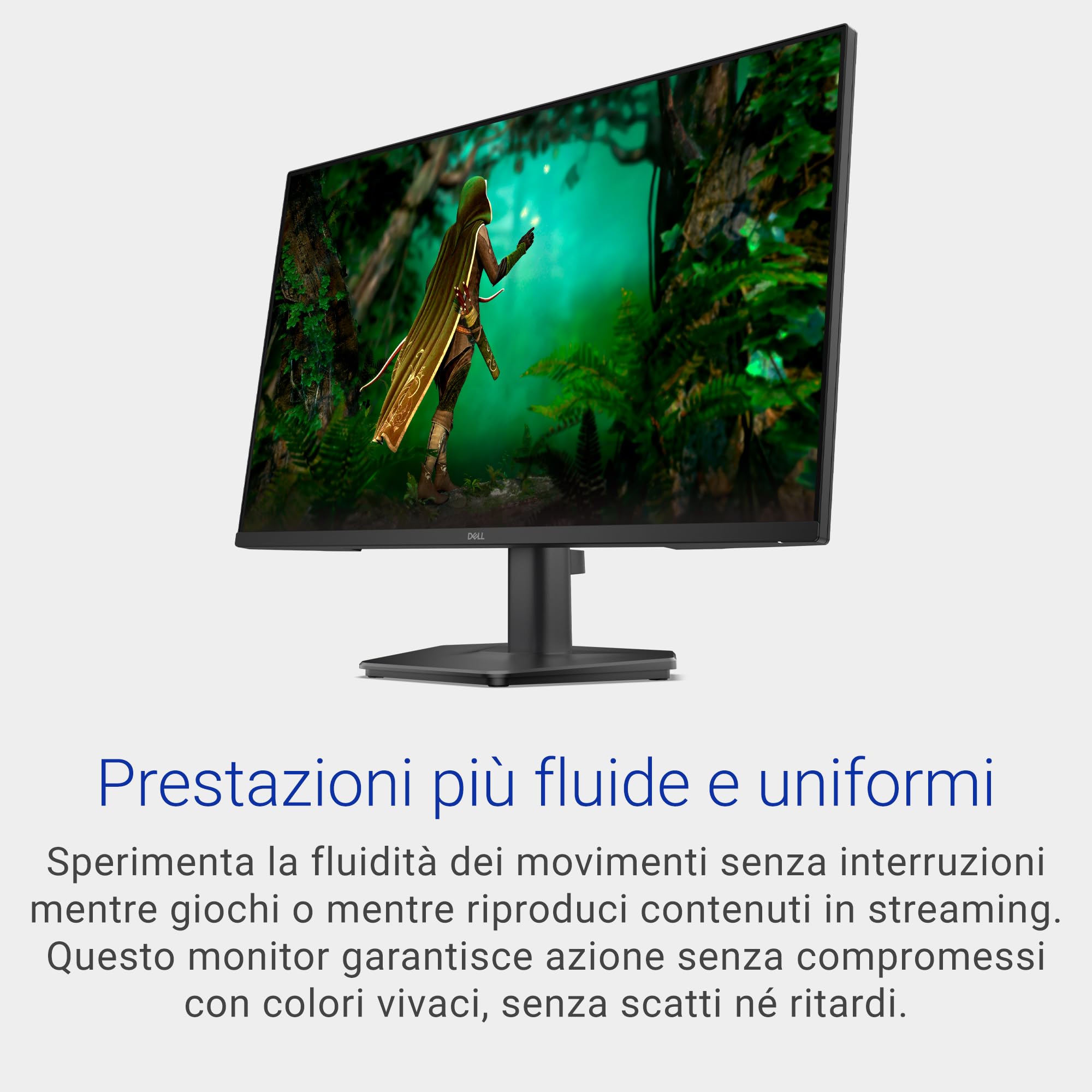 Dell 27 Monitor Gaming - SE2725HG, Full HD (1920x1080), 200Hz, Fast IPS, 1ms, AMD FreeSync Premium, 99% sRGB, VESA (100x100mm), DisplayPort, 2 HDMI, 3 Anni di Garanzia, Nero
