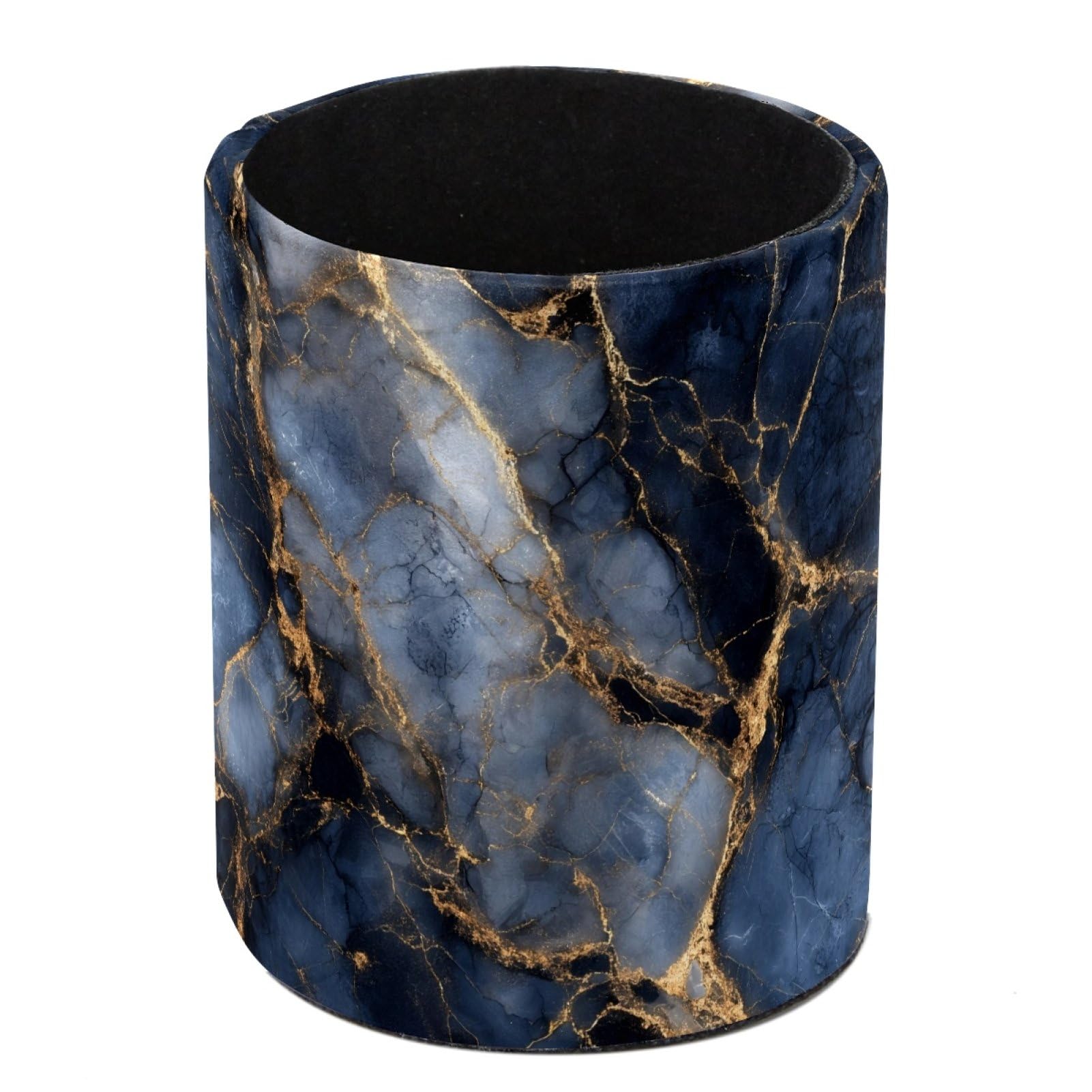 FWJZDSP Black Marble Pencil Cup Pen Organizer Makeup Brush Holder for Office Home Countertop Desk Accessory Storage