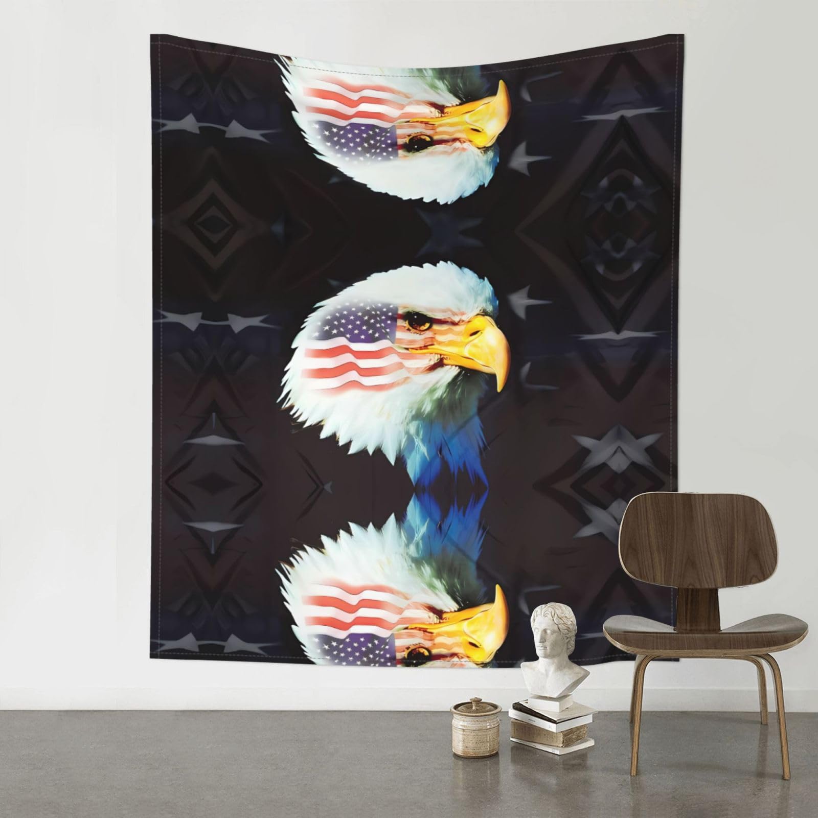YYHWHJDE Patriotic Eagle Prints 60x51in Wall Tapestry – High-Grade Polyester Throw for Dorm, Beach & Home Decor