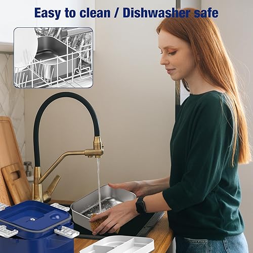 Miniatura 6 de Fiambrera eléctrica para adultos, 2.8 litros, doble capa, calentador de alimentos, lonchera Eléctrica portátil, calentador de alimentos 80 W más