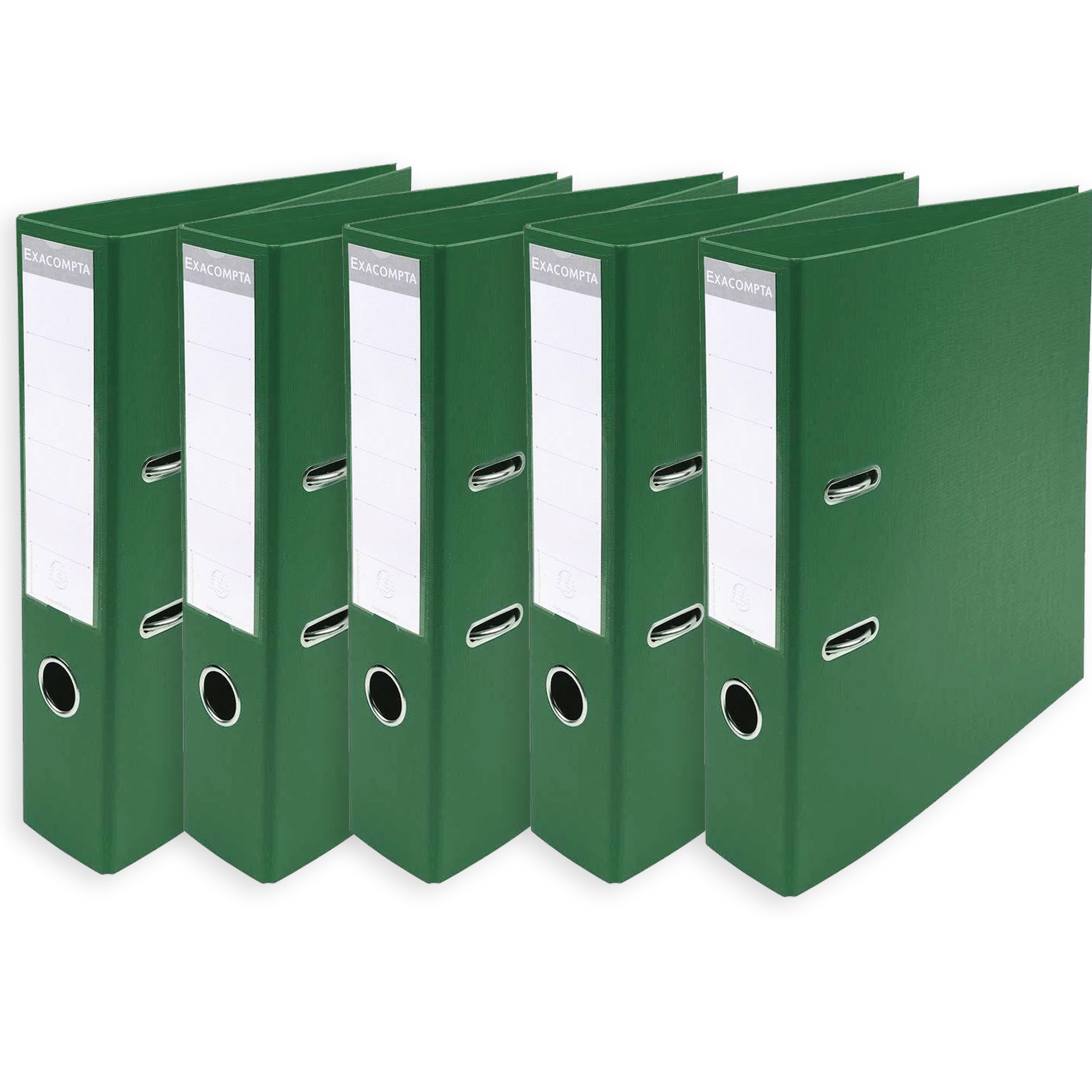 Exacompta A4 Prem'Touch PVC Lever Arch File - 2 Rings, 320 x 290mm, 70mm Spine, 75mm Rings, FSC-Certified (5, Dark Green)
