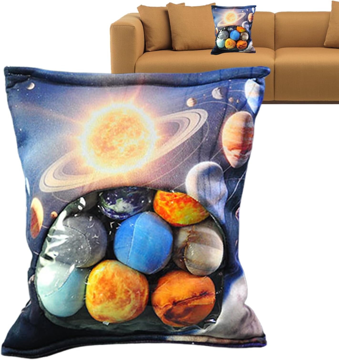 Space Plush Pillow - Cute Stuffed Doll Toys | Solar System Stuffed Throw Pillow | For Living Room Bedroom Nursery Sofa Bed Boys Girls Home Office