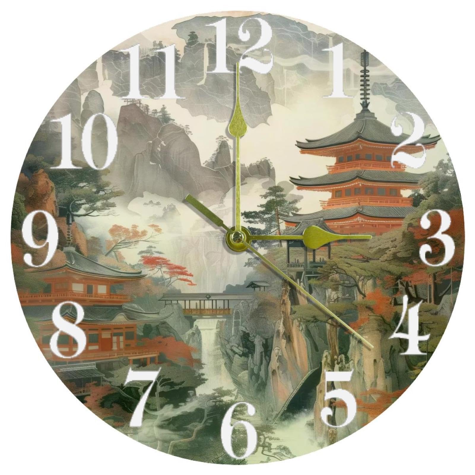 Horloge murale ronde pour cuisine et maison au design épuré et apaisant