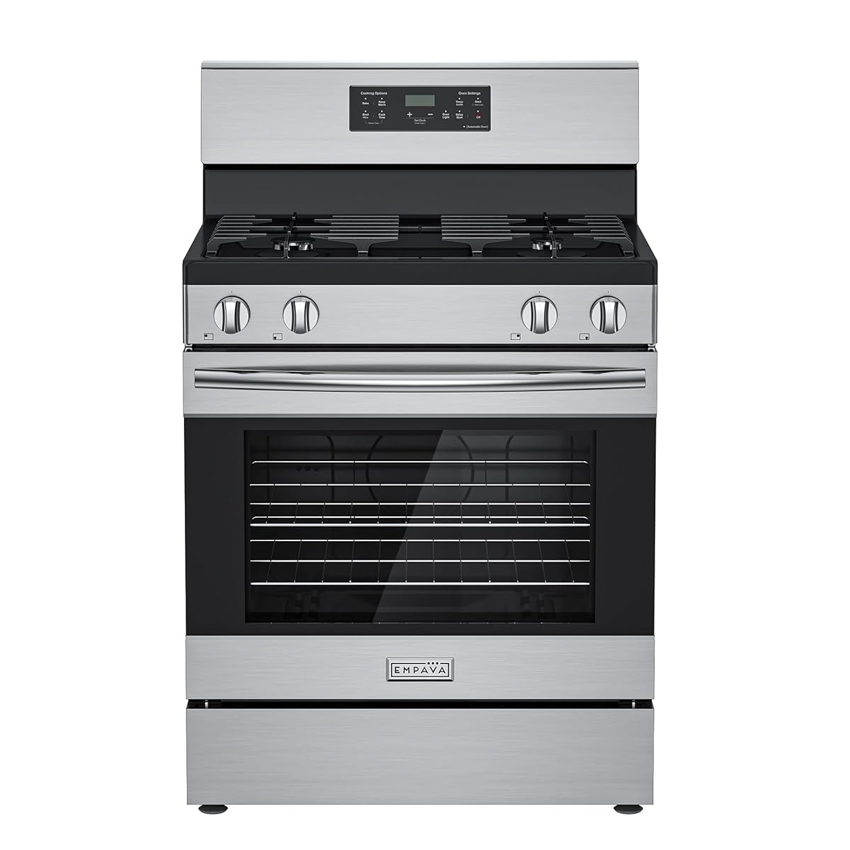 Empava 30" Gas Range, 4.8 Cu.Ft Oven with Touch Timer,18K BTU Burner, Freestanding & Slide-in Stove (Natural/LP Convertible) Stainless Steel