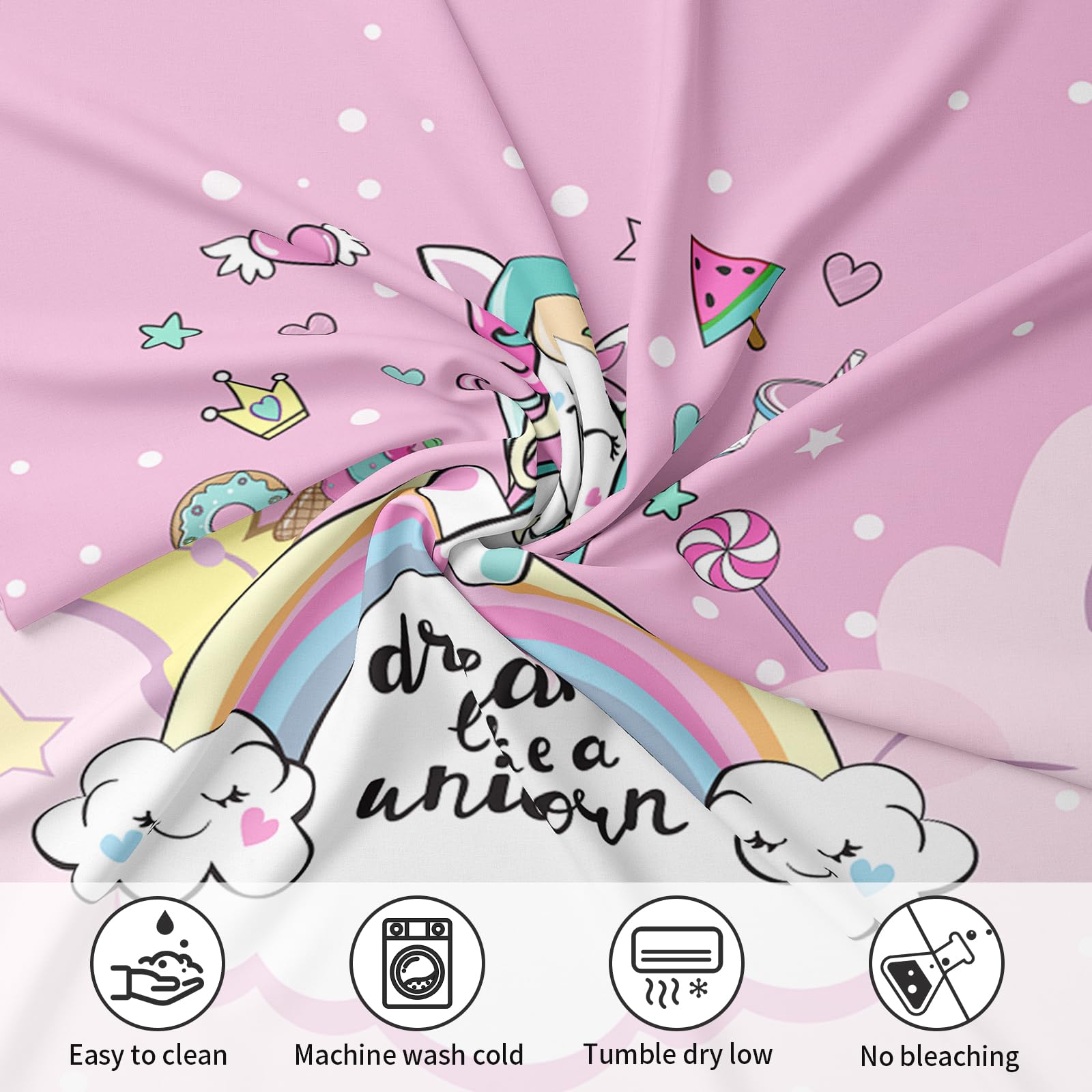 AVJWWD Set di biancheria da letto per bambini, in microfibra, con motivo a unicorno, con stampa 3D, 3 pezzi, con chiusura a strappo, morbido per ragazze (C, 120x150cm)