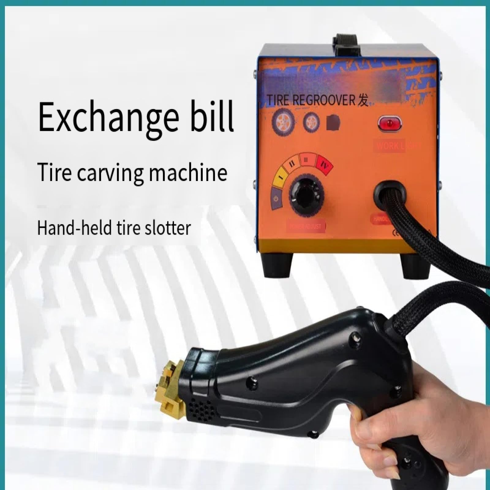 Máquina ranuradora de neumáticos, Kit de ranurado de Banda de Rodadura de 1000 W con Mango ergonómico, cortadora Profesional de Caucho para neumáticos de Coche/camión (10 cuchillas/220 V)