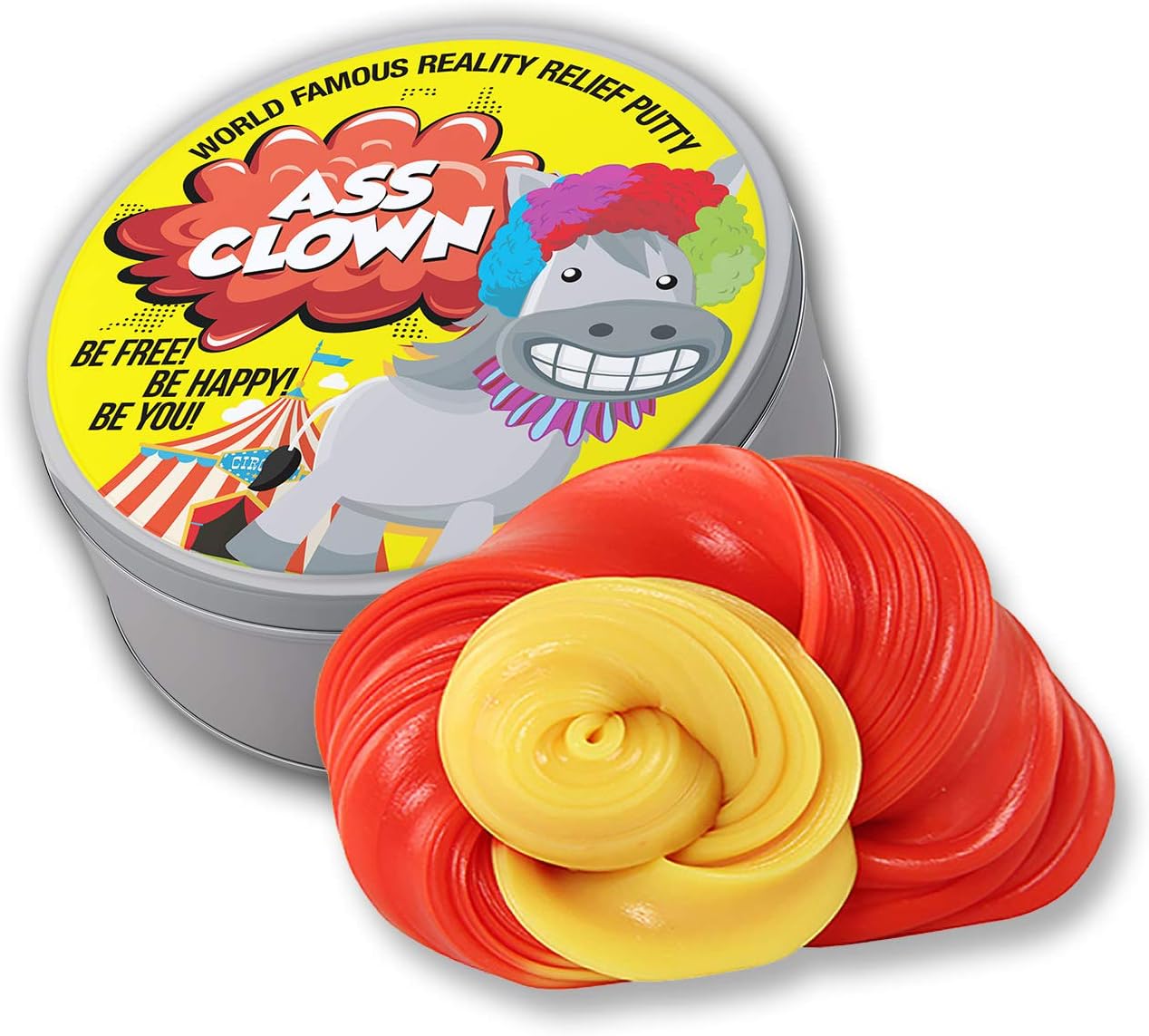 Ass Clown Stress Relief Putty - Heat Activated Funny Color Changing, Red and Yellow Therapy Putty