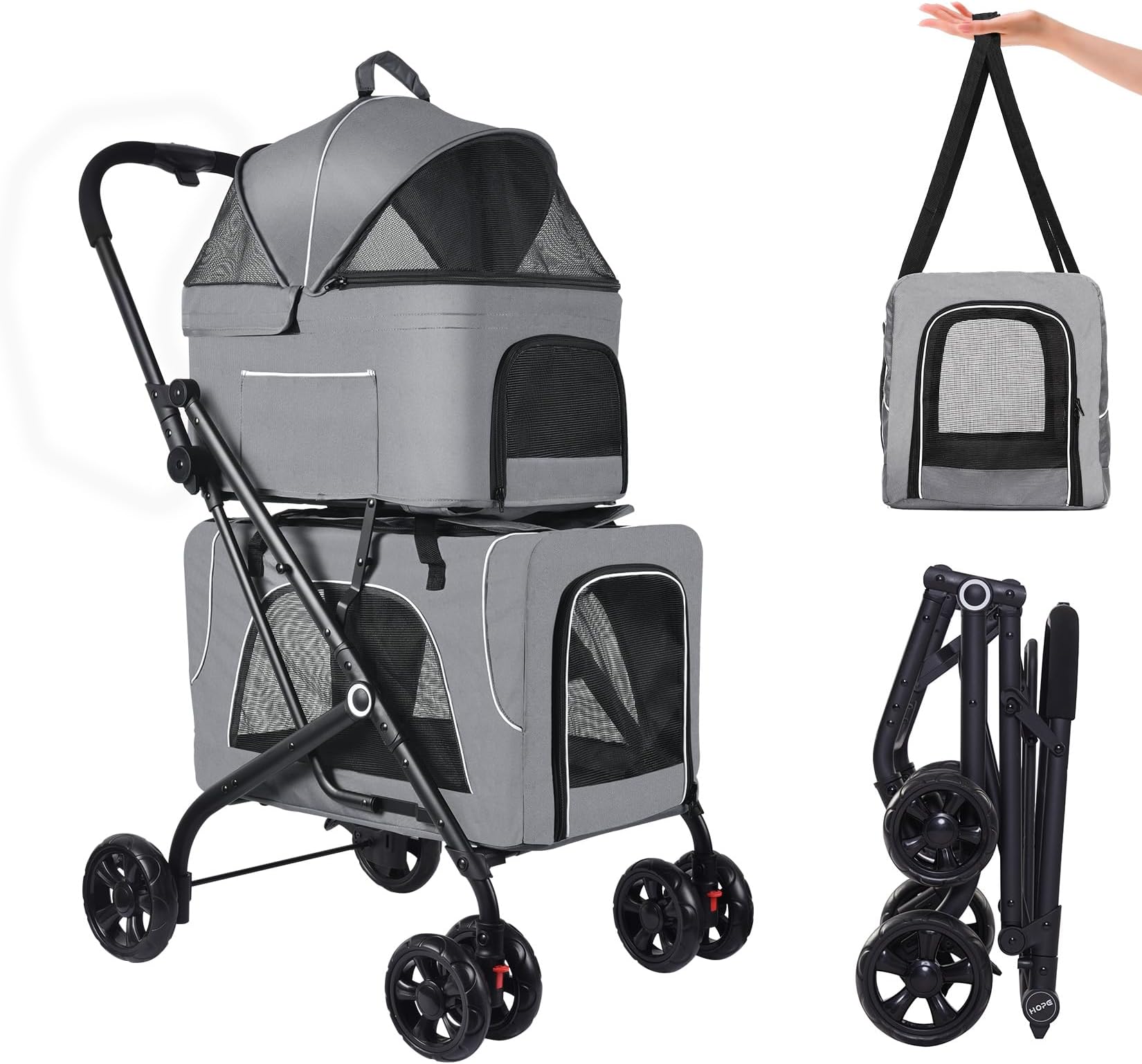 PetLuv Large Premium Cat Stroller. Fits Up to 2 Cats. Pet