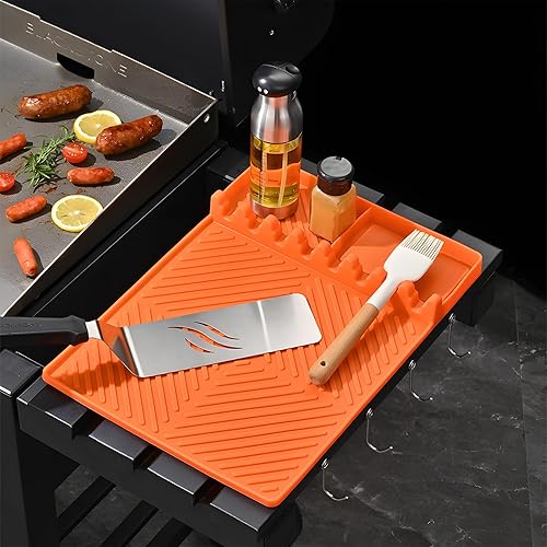 Alfombrilla de silicona para cucharón, soporte para utensilios de cocina, almohadilla de goteo, resistente al calor para estufa y parrilla,