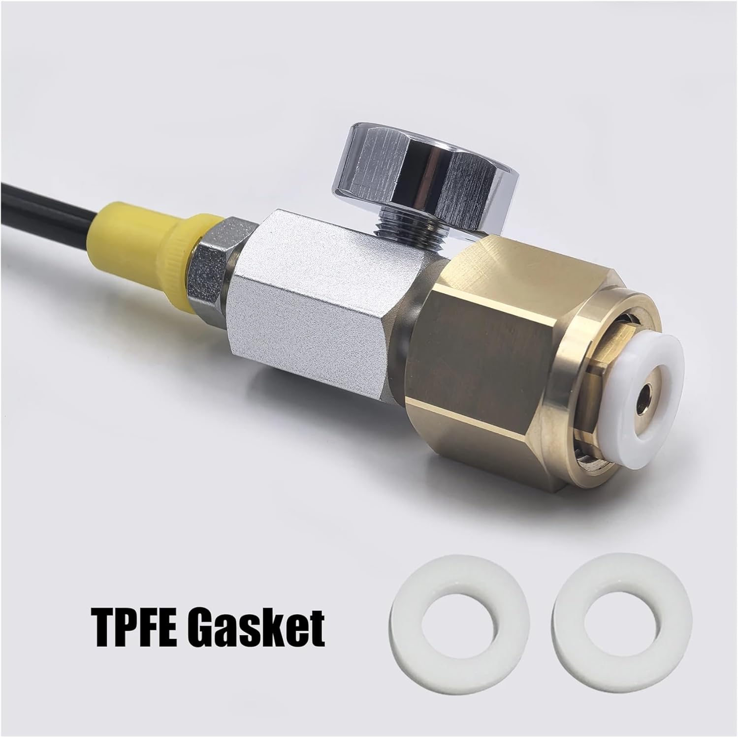 Soda Water Machine External Carbon Dioxide Tank Fill Adapter Kit Quick Disconnect Connector Filling Station(CGA320 2.5M Gauge)