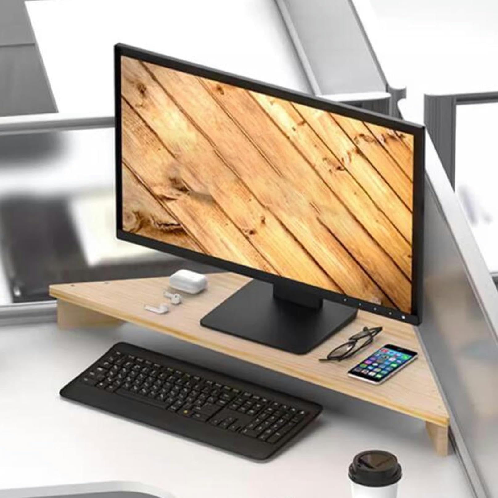 Support d'angle pour écran pour libérer de l'espace sur bureau encombré