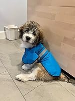 Vista 6 de Impermeable ajustable impermeable para perros, chaqueta reflectante para perros con capucha, abrigo ligero para lluvia para perros pequeños