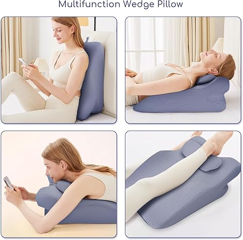 Miniatura 2 de Ejoyous Almohada boca abajo para dormir, almohada de cuña de cama para leer, almohada propensa de espuma viscoelástica para dormir boca abajo