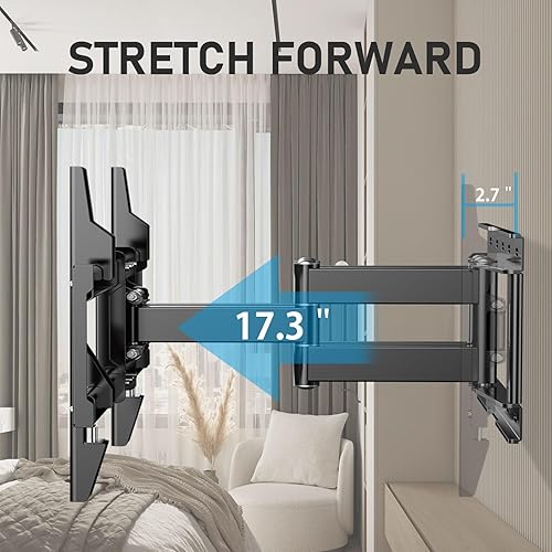 Miniatura 3 de Soporte de pared para TV de movimiento completo, televisores planoscurvos de 37 a 85 pulgadas, brazos articulados giratorios, VESA máximo de 23.16 x