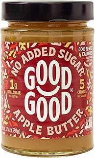 GOOD GOOD Apple Butter with Cinnamon and Clove - Keto Friendly - Low Carb & Calorie - No Added Sugar - Delicious Spread - Gluten Free - Vegan Friendly - Preserves - 12oz