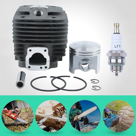 Adefol 49mm Cylinder Piston Kit for Stihl TS360 TS350 BT360 08S Concrete Cut-off Saw, TS350 TS360 Bore Cylinder & Piston Kit with Spark Plug replacement parts Replace 4201 020 1200, 4201-020-1200