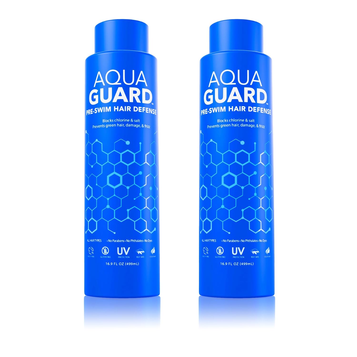 AQUA GUARD Pre-Swim Hair Defense Family Size | Prevents Chlorine Damage + Softens Hair While Swimming | Made in California | Color Safe, Leaves Hair Smelling Great (2-Pack)