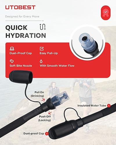 Miniatura 4 de Vejiga de hidratación, vejiga de agua de TPU, bolsa de agua para mochila de senderismo, sin BPA, apertura amplia, a prueba de fugas, depósito de