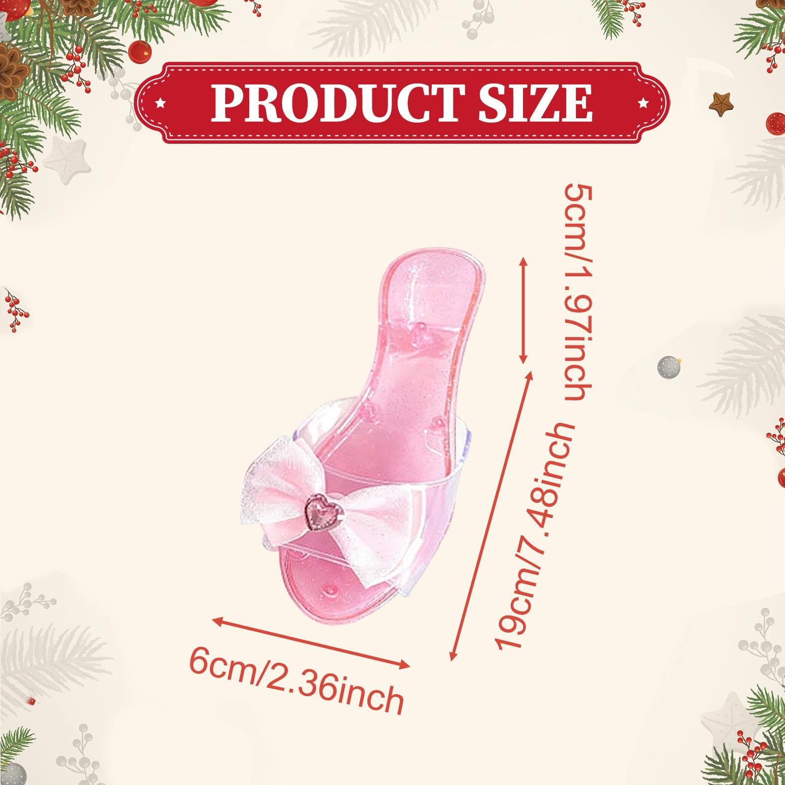 Zapatos De Princesa Para Niña – Tacón Deslizable Con Lazo, Ideales Para Disfraces Y Fiestas