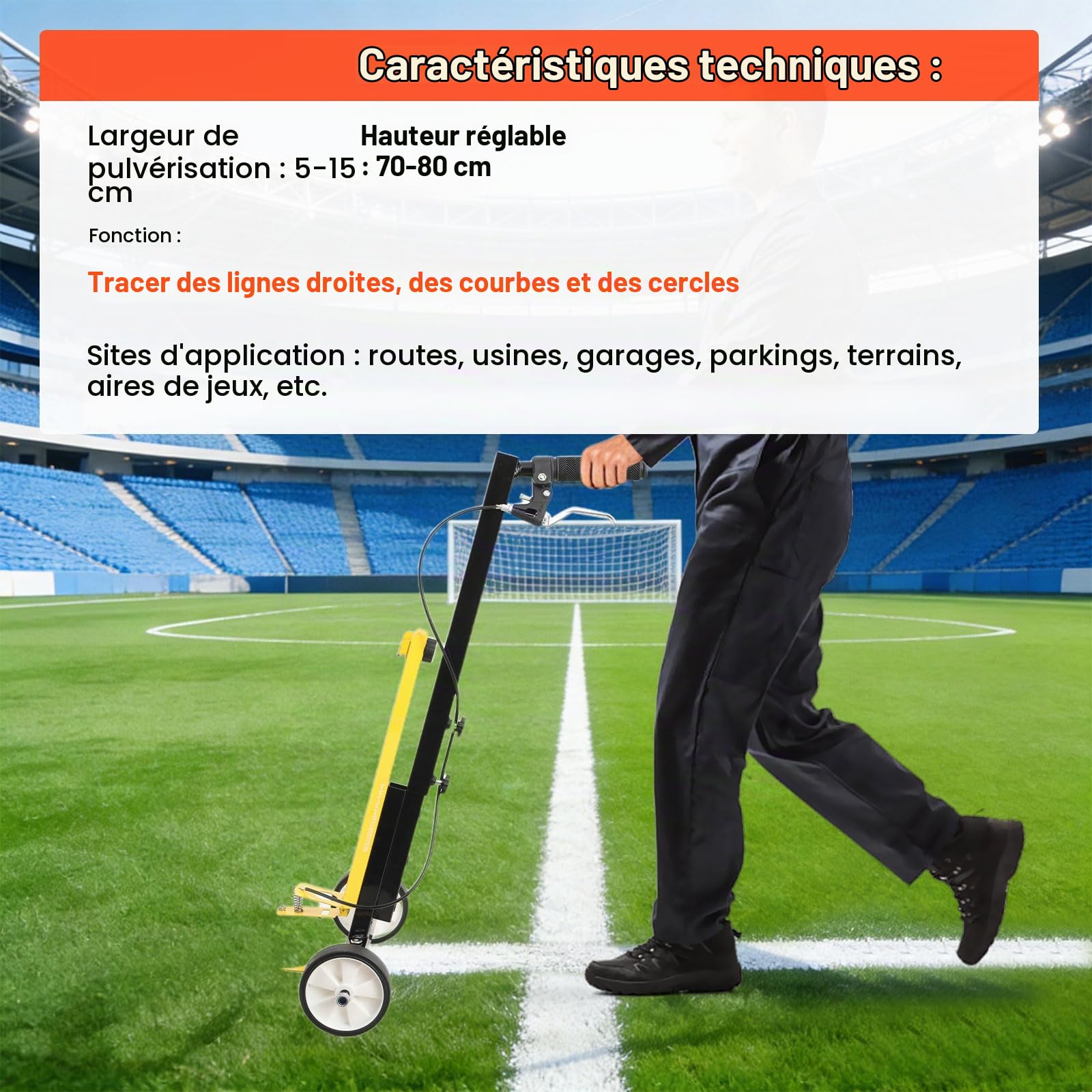 Machine De Marquage De Peinture routier, traceur de lignes, applicateur de peinture en aérosol, Applicateur De Marquage De Surface RoutièRe, pour routes, usines, garages, stades