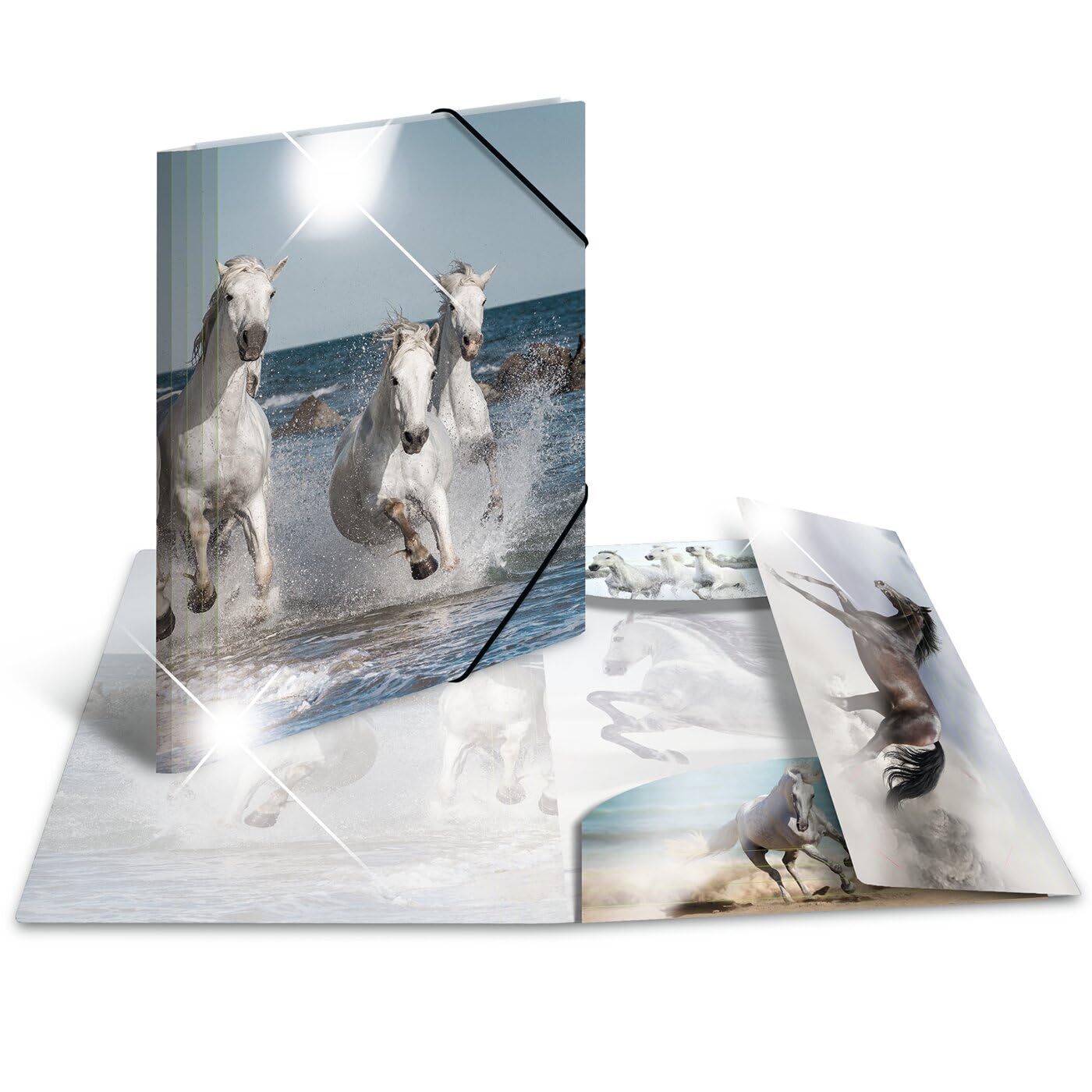 HERMA Portfolio Folders A4 Horse Set, 3 Pieces, Children's Corner Folder Made of Plastic with Animal Motif, High Gloss Look - Image 4