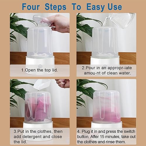 Miniatura 7 de Lavadora de ropa interior, mini lavadora portátil, mini lavadoras mejoradas 2025, lavadora inalámbrica recargable, taza de lavandería para brasier,