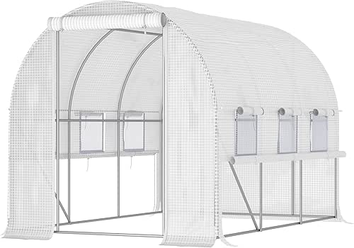 Outsunny 9.7' x 6.5' x 6.5' Walk-in Tunnel Greenhouse, Outdoor