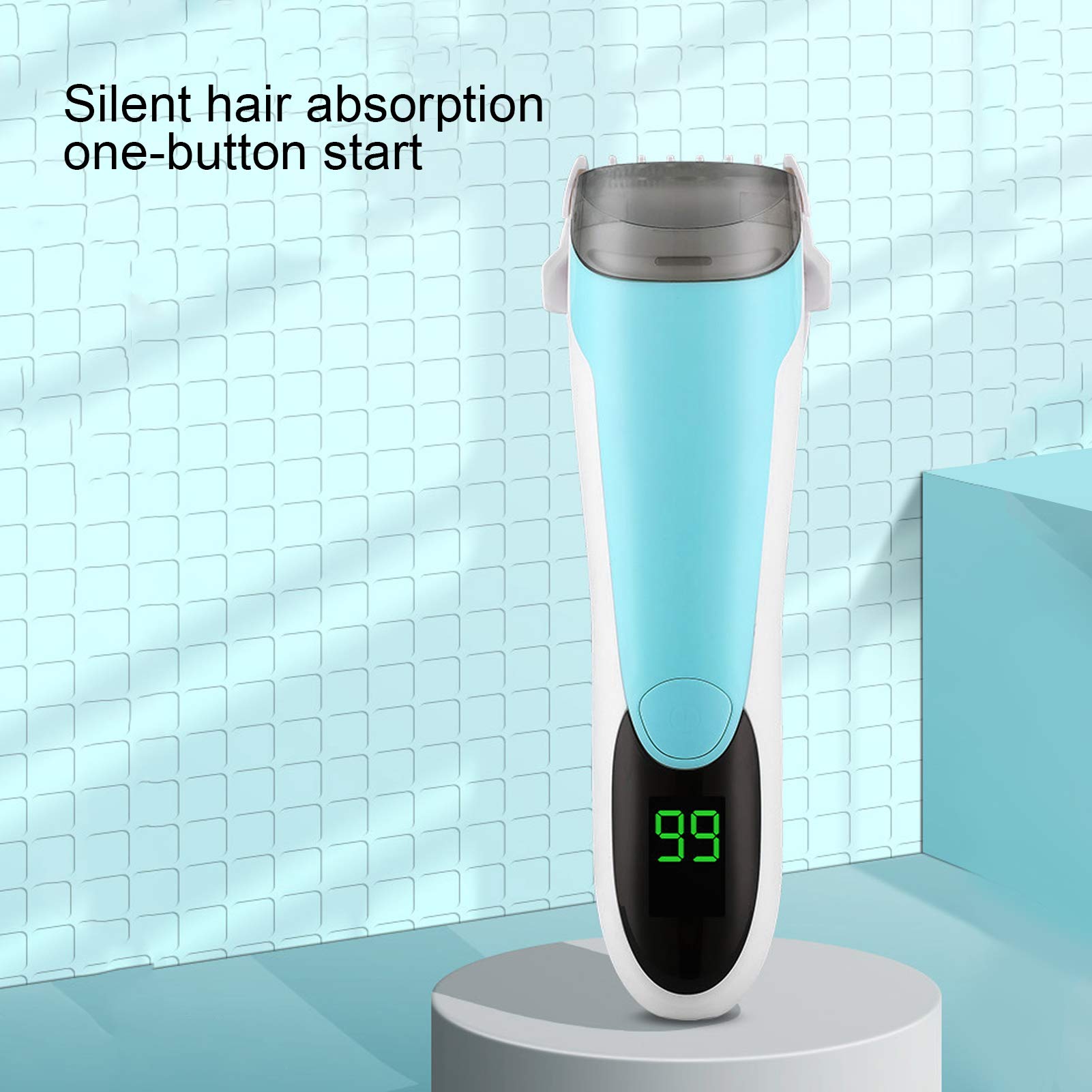 Elektrische tondeuse voor kinderen, stille vacuüm auto zuigen, geknipt kapselkit, waterdicht & USB oplaadbare draadloze babytondeuse met opbergtas voor kinderen