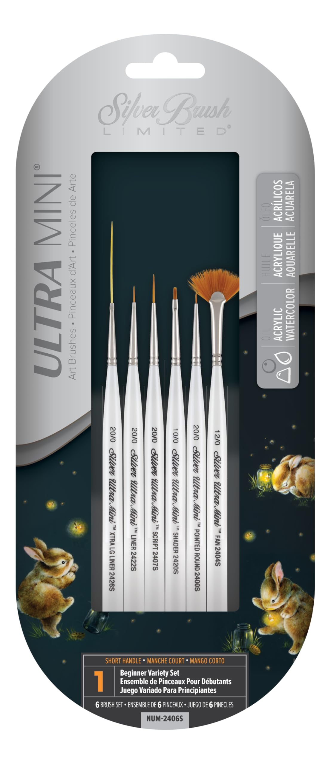 Silver Brush NUM-2406S Ultra Mini Liner Lot de 6 pinceaux