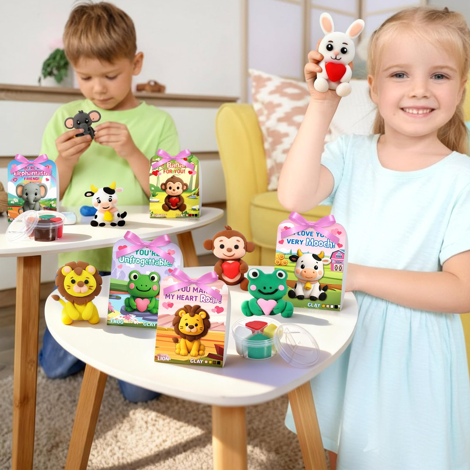 Capoda 18 set di argilla secca ad aria per San Valentino, kit fai da te modellazione fai da te argilla arti e mestieri regali San Valentino kit artigianali per progetti scolastici bomboniere per feste