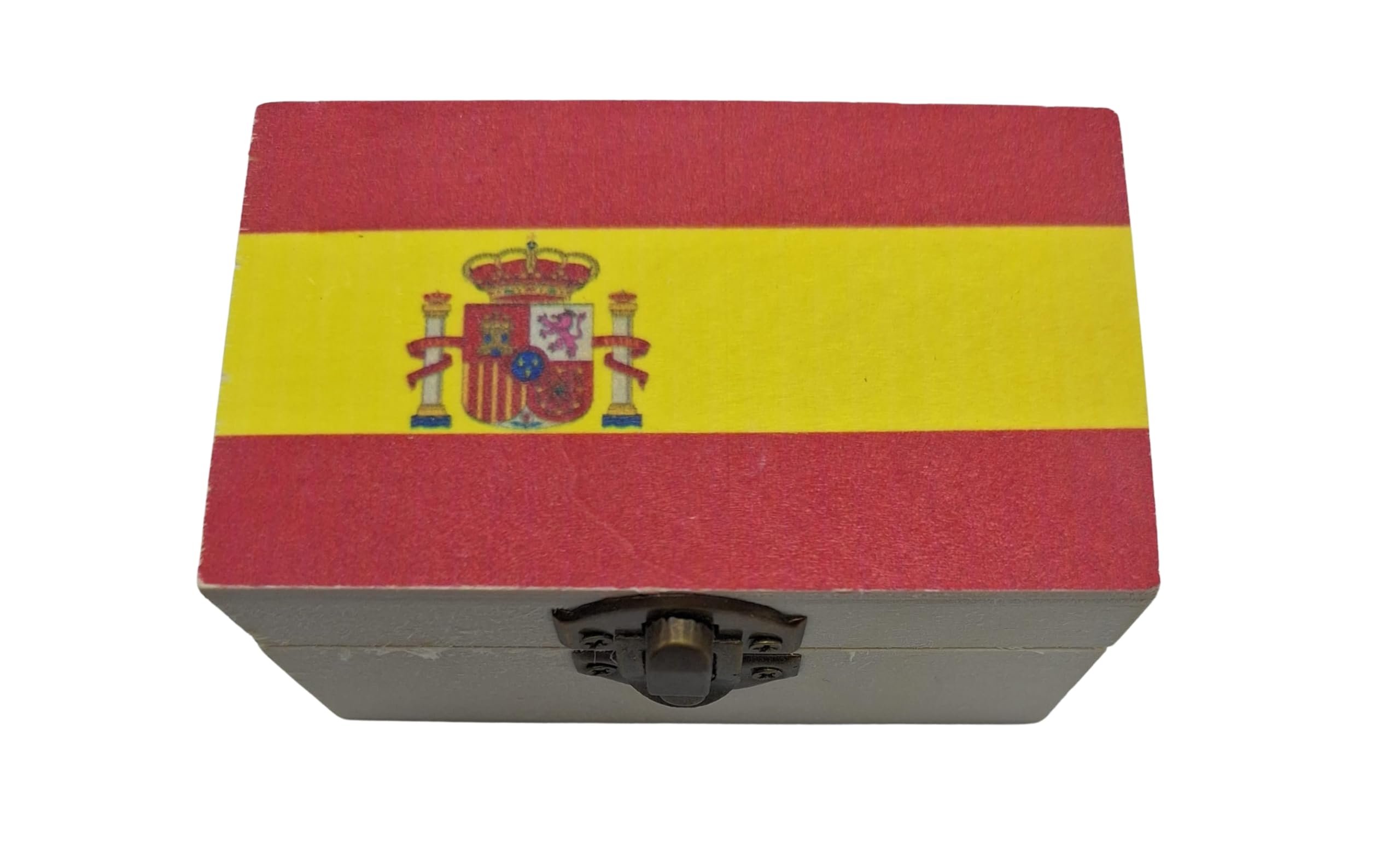 Mechero de Recargable Dorado con Grabado del Escudo de España o Escena Taurina. Se Envía en Cajita de Madera con la Bandera de España. (Escudo de España)
