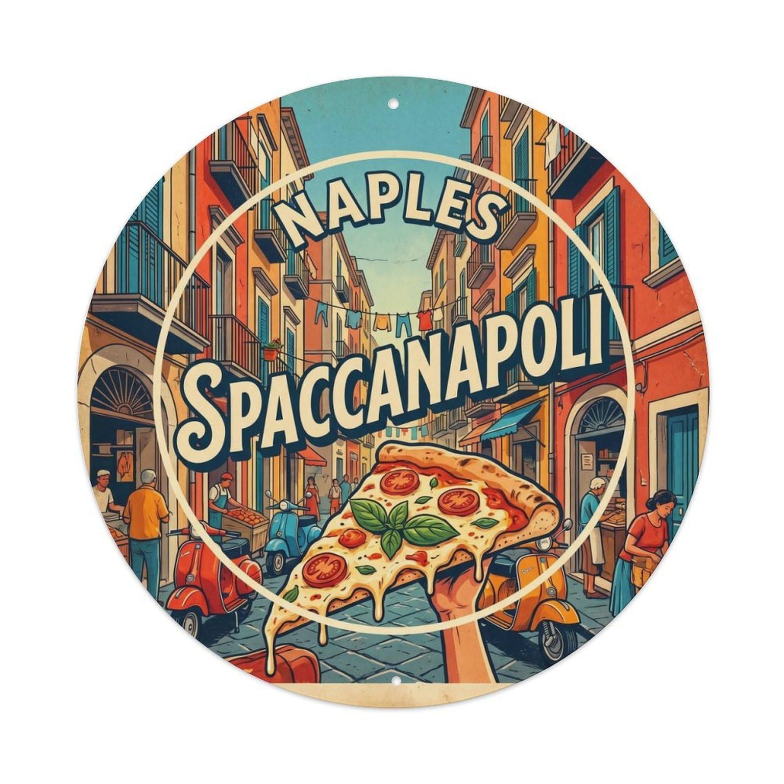 Naples Italy Spaccanapoli Pizza Culinary Travel Classic Metal Tin Sign