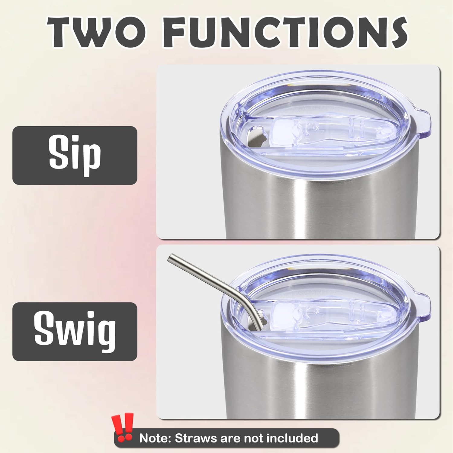 20oz Tumbler Stainless Steel Tumbler Cup with Lid Vacuum Insulated Double Wall Travel Mug, Durable Powder Coated Travel Coffee Tumbler Mug for Hot & Cold Drinks, Stainless Steel,1 Pack - Image 7