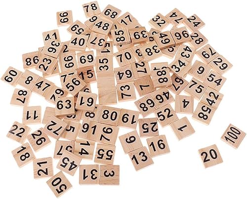 100pcs 1-100 números de madera azulejos números cubos bloques para decoración de fiesta de boda