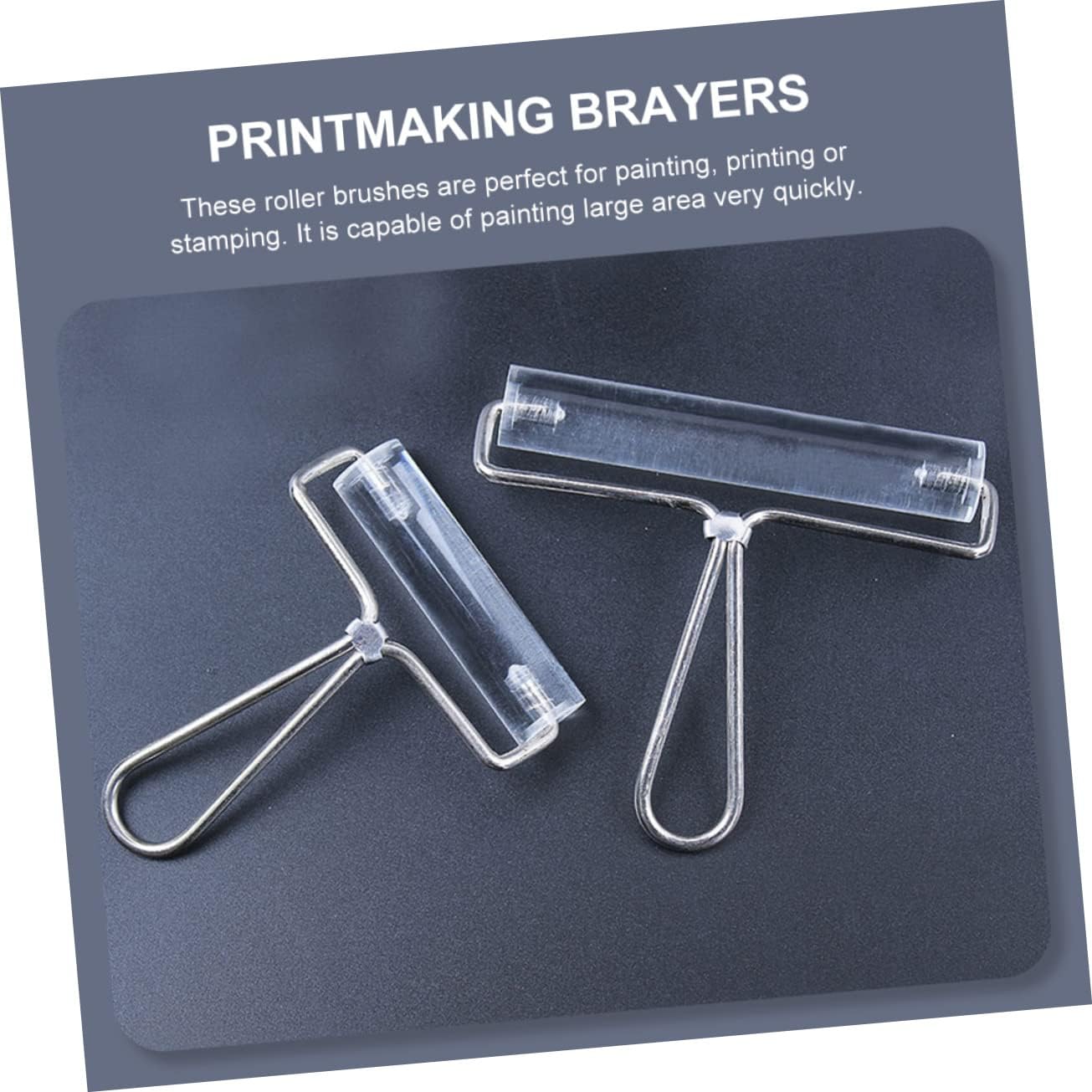 OFFIGAM 2pcs Professional Printmaking Rollers Brayers for Craft Painting for DIY Artists and Beginners Quick Easy Area Coverage