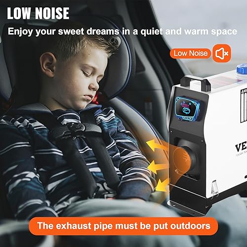 Miniatura 54 de VEVOR Calentador de aire diésel, calentador diésel todo en uno de 12 V 8 KW, calentador de estacionamiento diésel con control remoto y silenciador